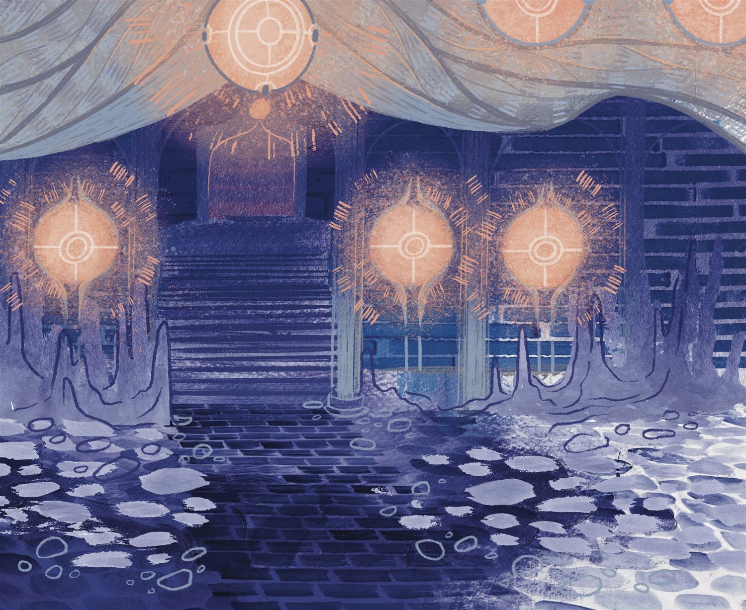 Cave hall background