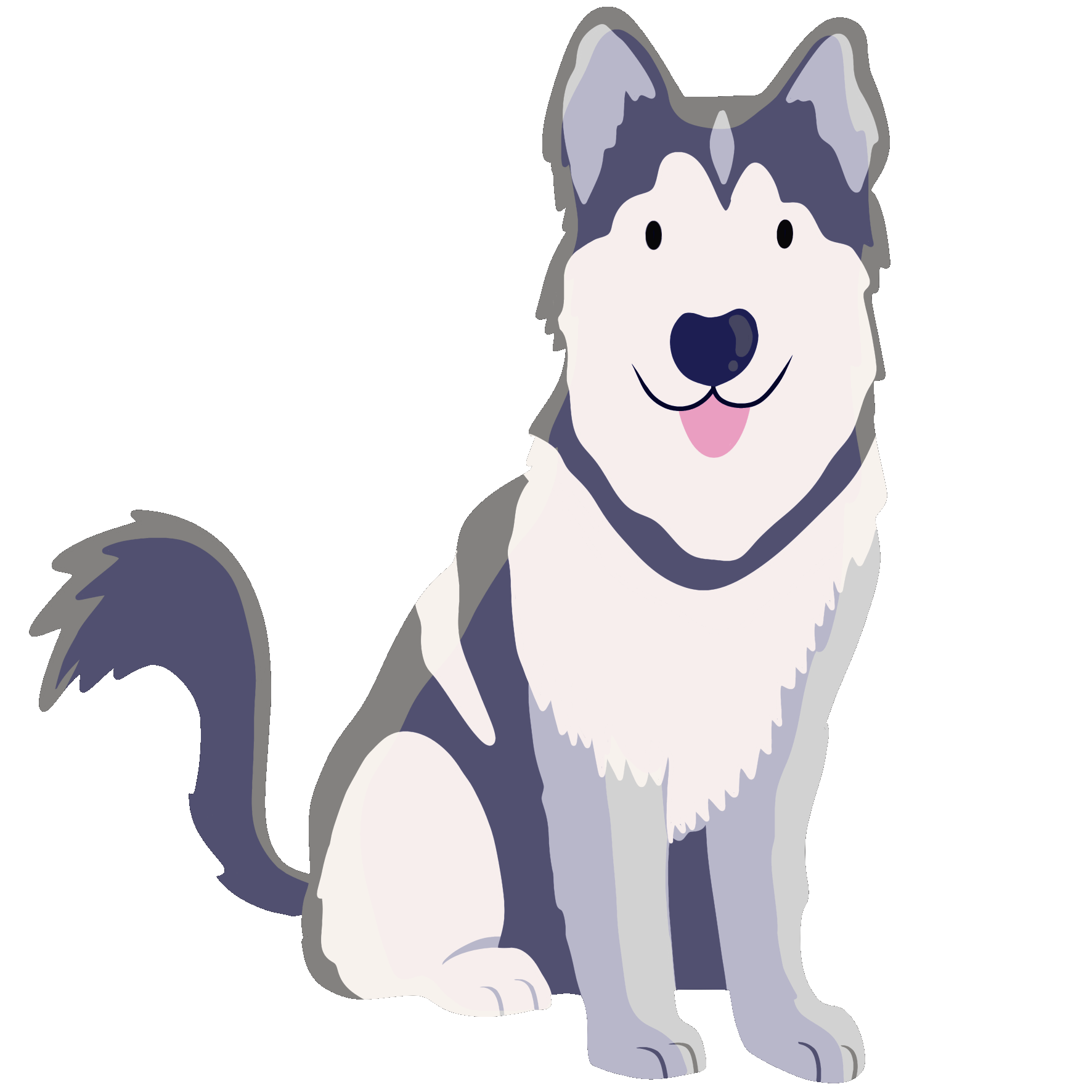 Animated sitting husky emote