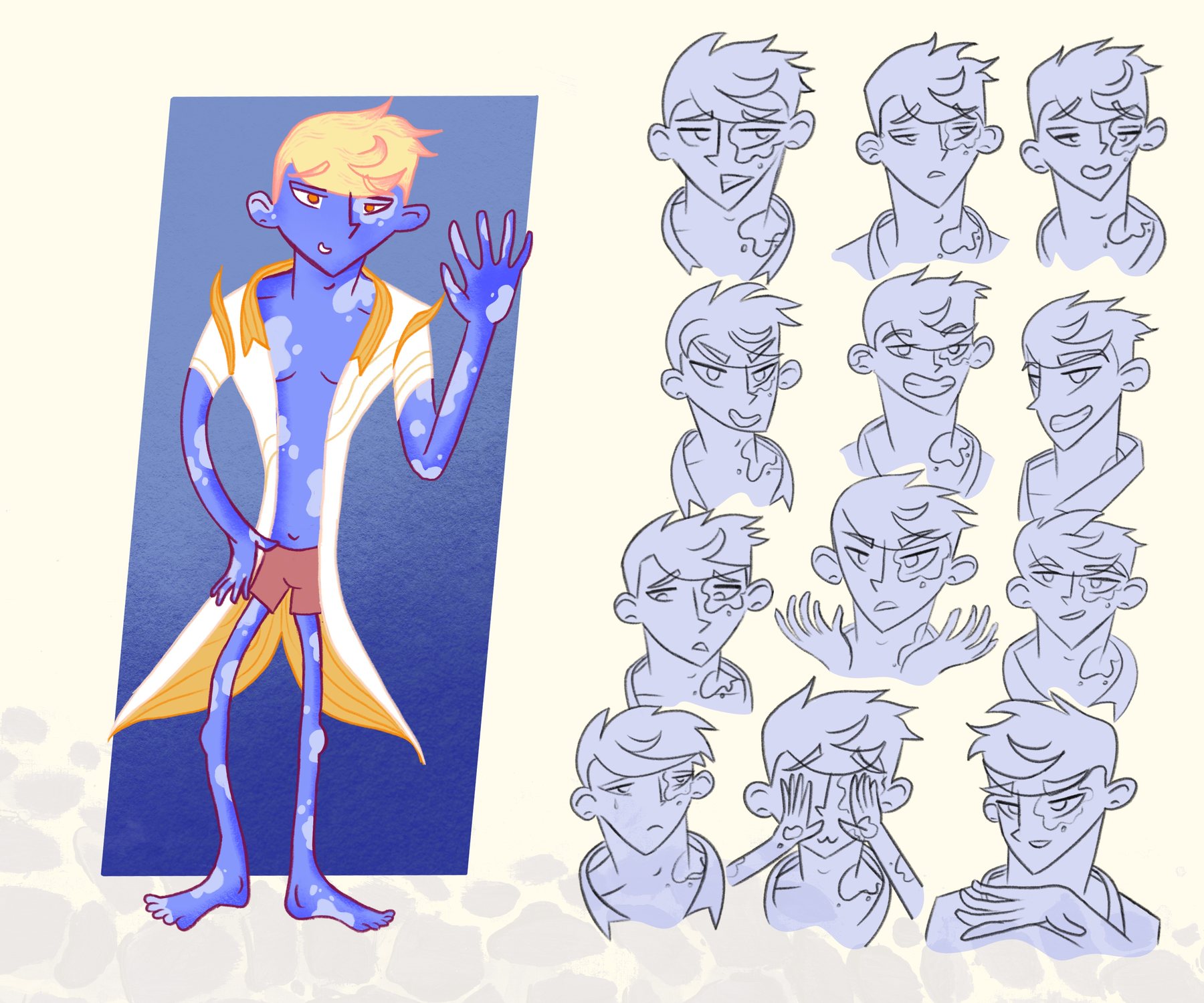 First Koi design with an expression sheet