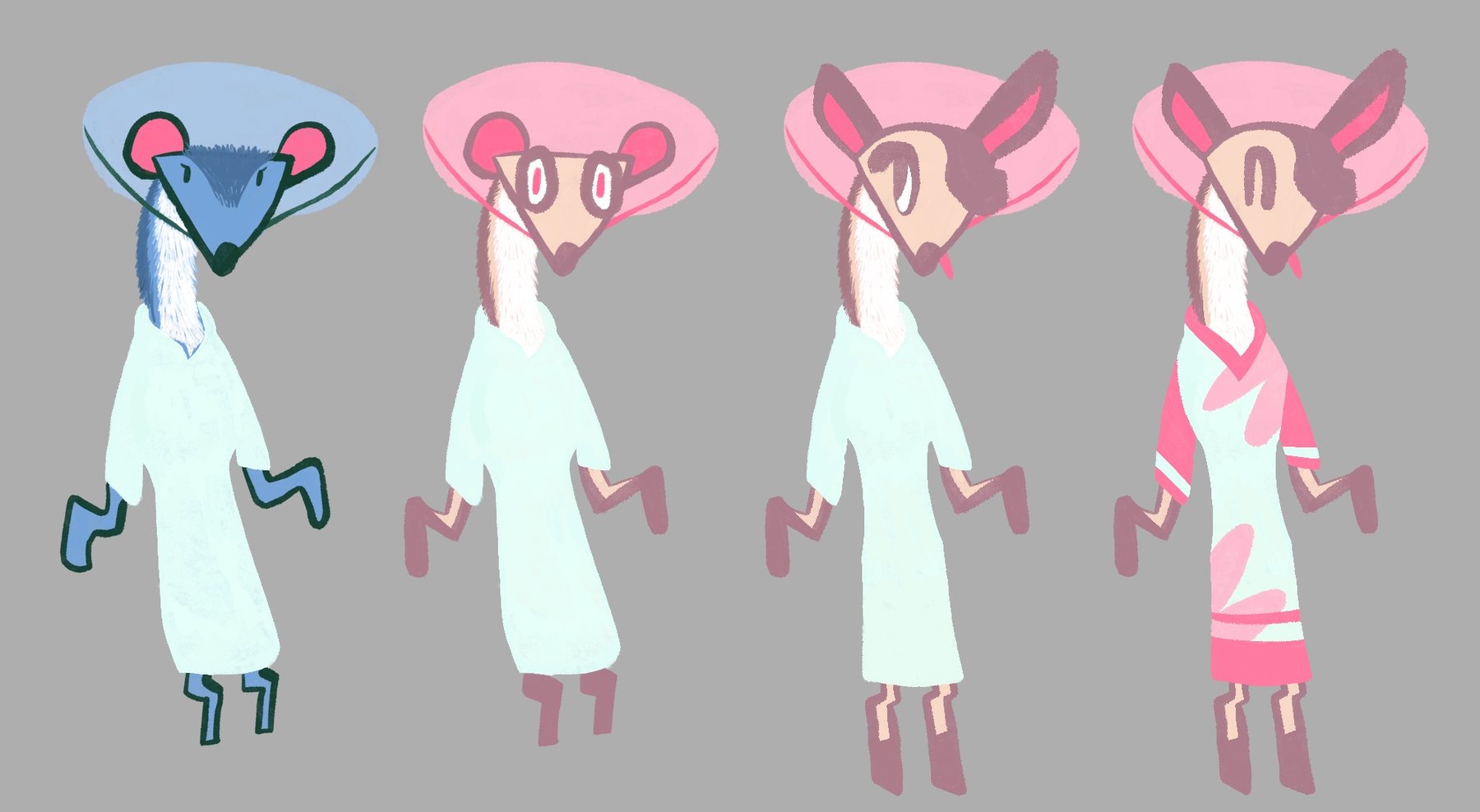 Four early colour versions of Lang Soong