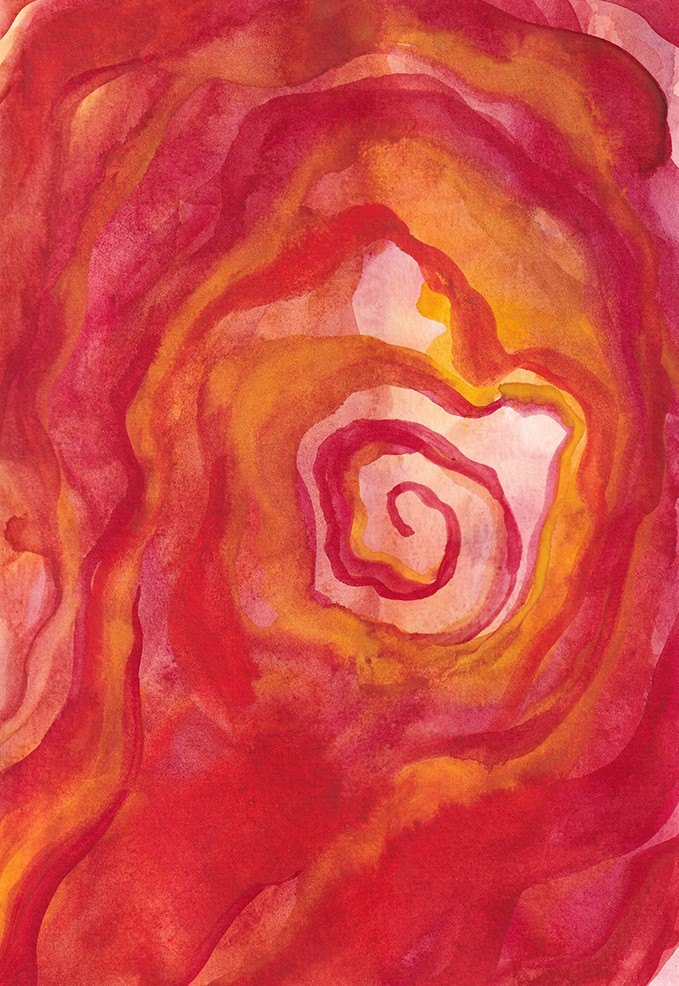 Red watercolour texture painting