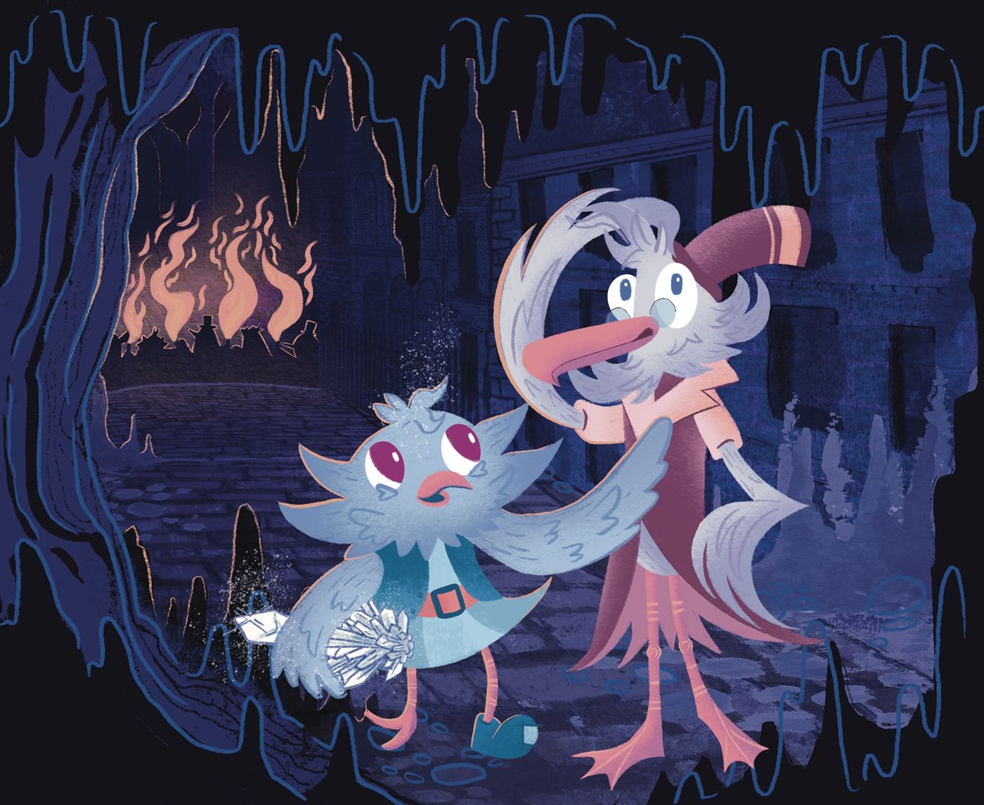 Floop and a companion in the caves