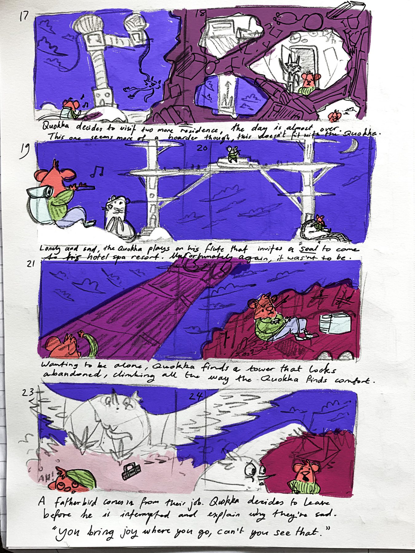 Quokka Bridges storyboard, page 3